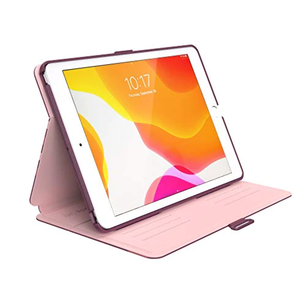 Speck Products Balance Folio Print iPad (2019/2020) Case and Stand, Crimson Fore