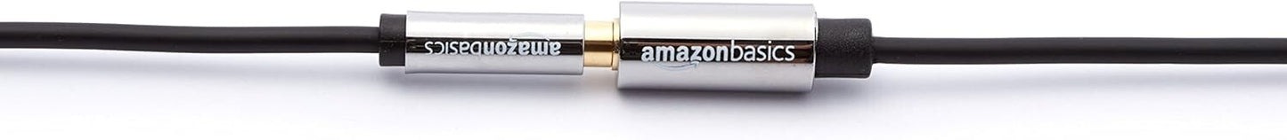 Amazon Basics 3.5mm Aux Jack Audio Extension Cable Male to 6 Foot Black