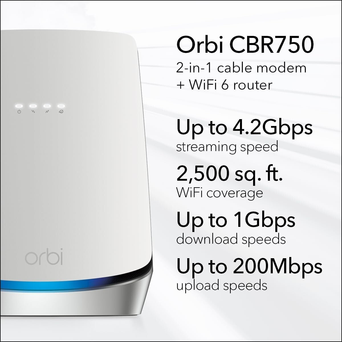 NETGEAR DOCSIS Orbi WiFi 6 Router w 31 Builtin Cable Modem