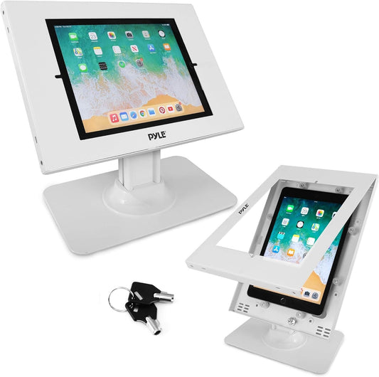 PSPADLK18-WHITE Pyle Anti Theft Tablet Security Stand Mount Desktop Kiosk Stand