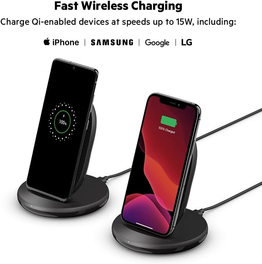 15W Belkin Wireless Charging Stand QiCertified Charger Stand iPhone