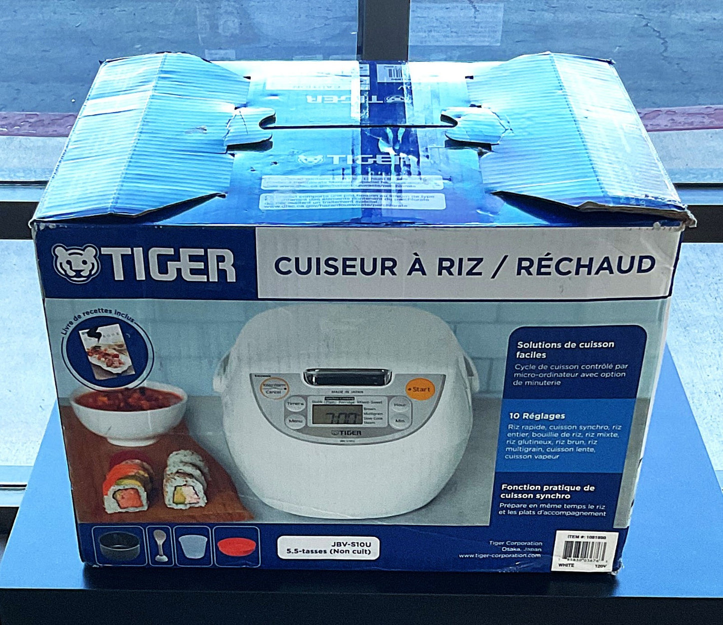 Tiger JBV-S10U Rice Cooker with Tacook Cooking Plate - 5.5Cups - Made in Japan