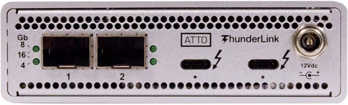 ATTO TB3 to Fibre Channel Adapter – 16Gb FC, 40Gb/s, 2-Port w/ SFPs
