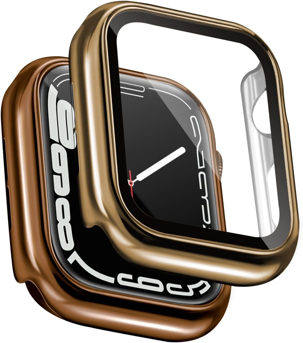 Hard PC w Tempered Glass Screen Protector Compatible w Apple Watch