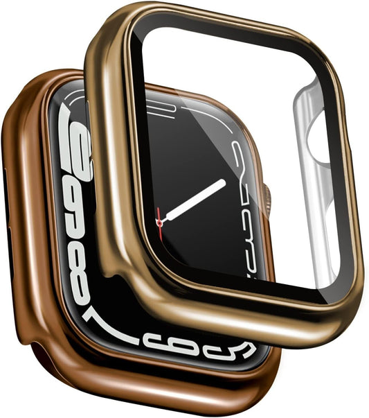 Hard PC w Tempered Glass Screen Protector Compatible w Apple Watch
