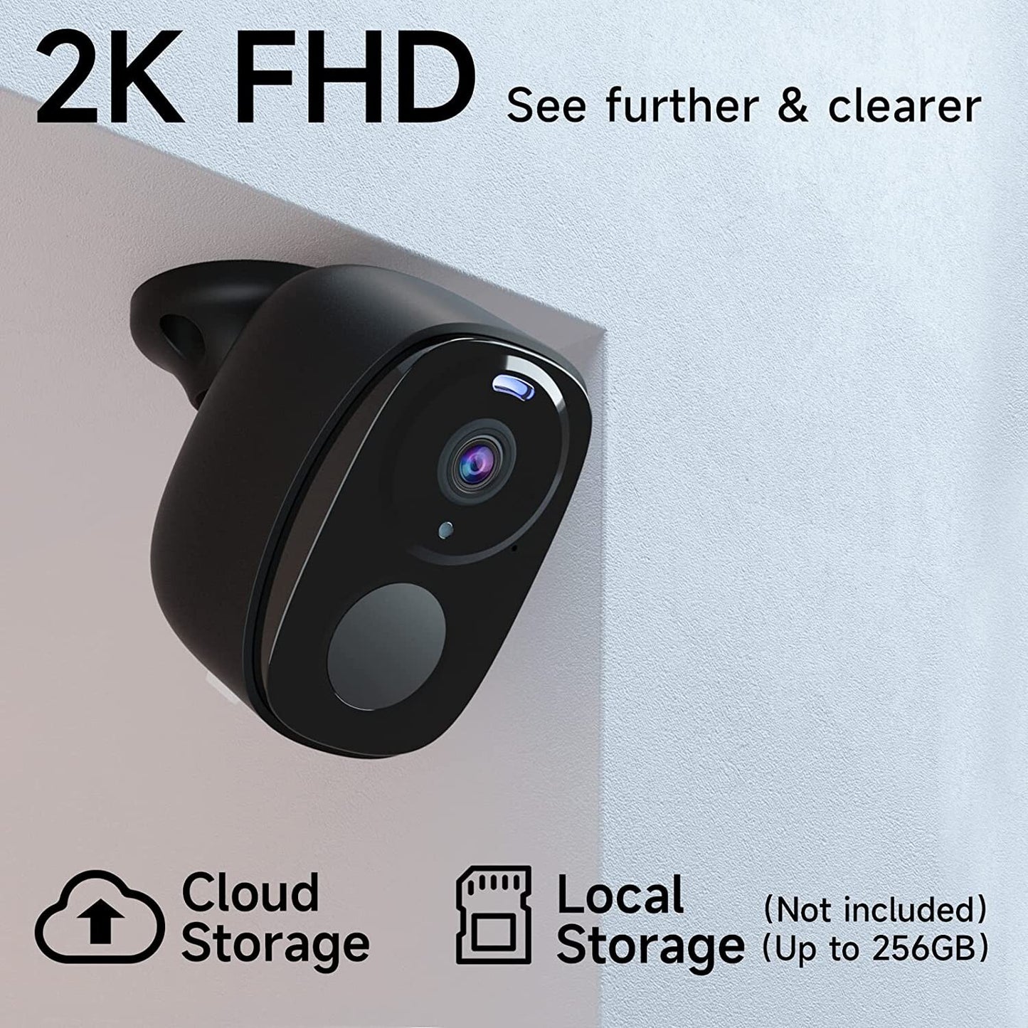 2-Pack Security Cameras Outdoor Wireless Battery Powered WireFree Spotlight Cam