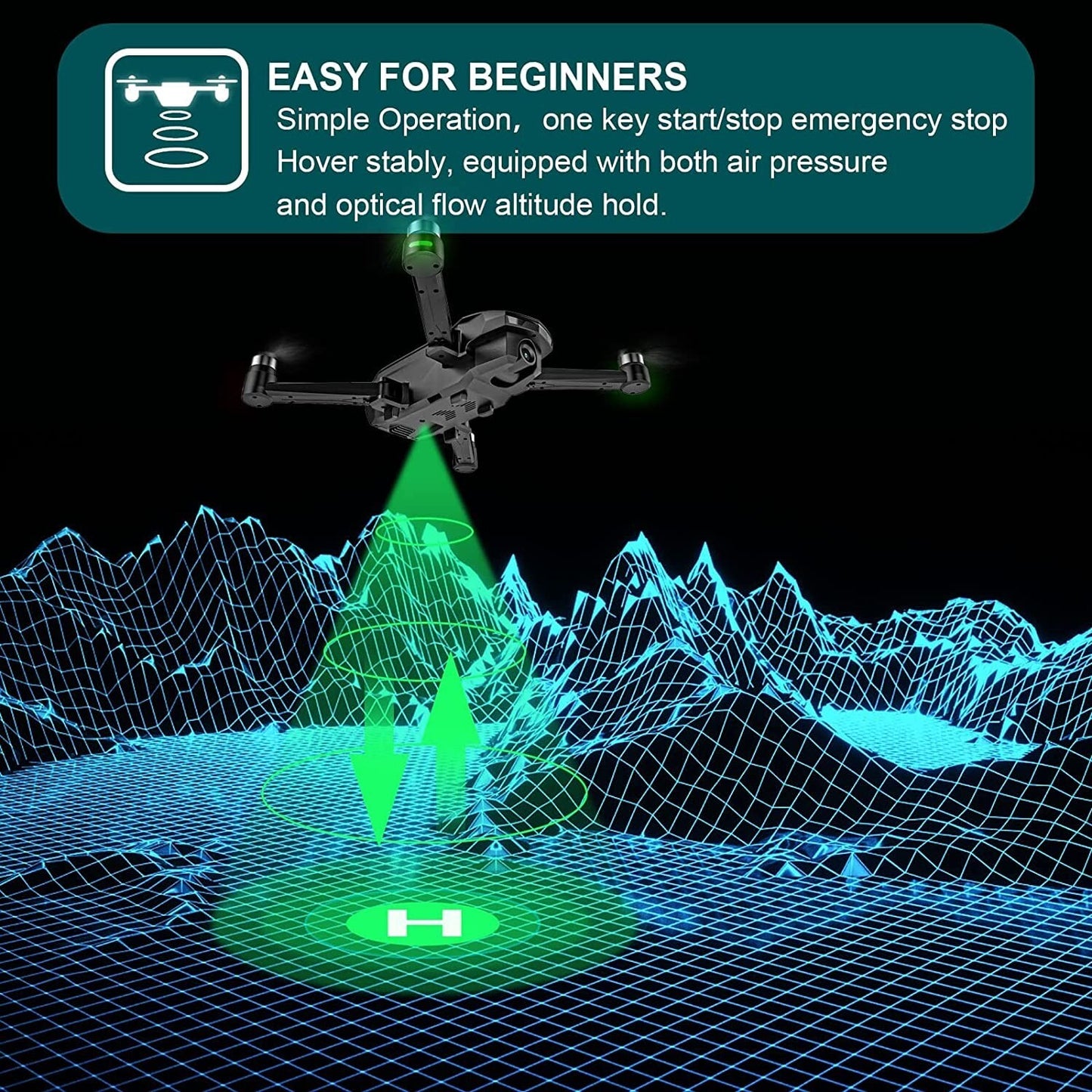 UNTEI GPS Drones wCamera Adults 4K Auto Return HomeOptical Flow Positionin