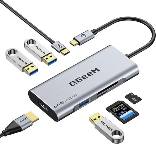USB USB C Hub C to Adapter 4k 7 in 1 C Dongle w Power Delivery