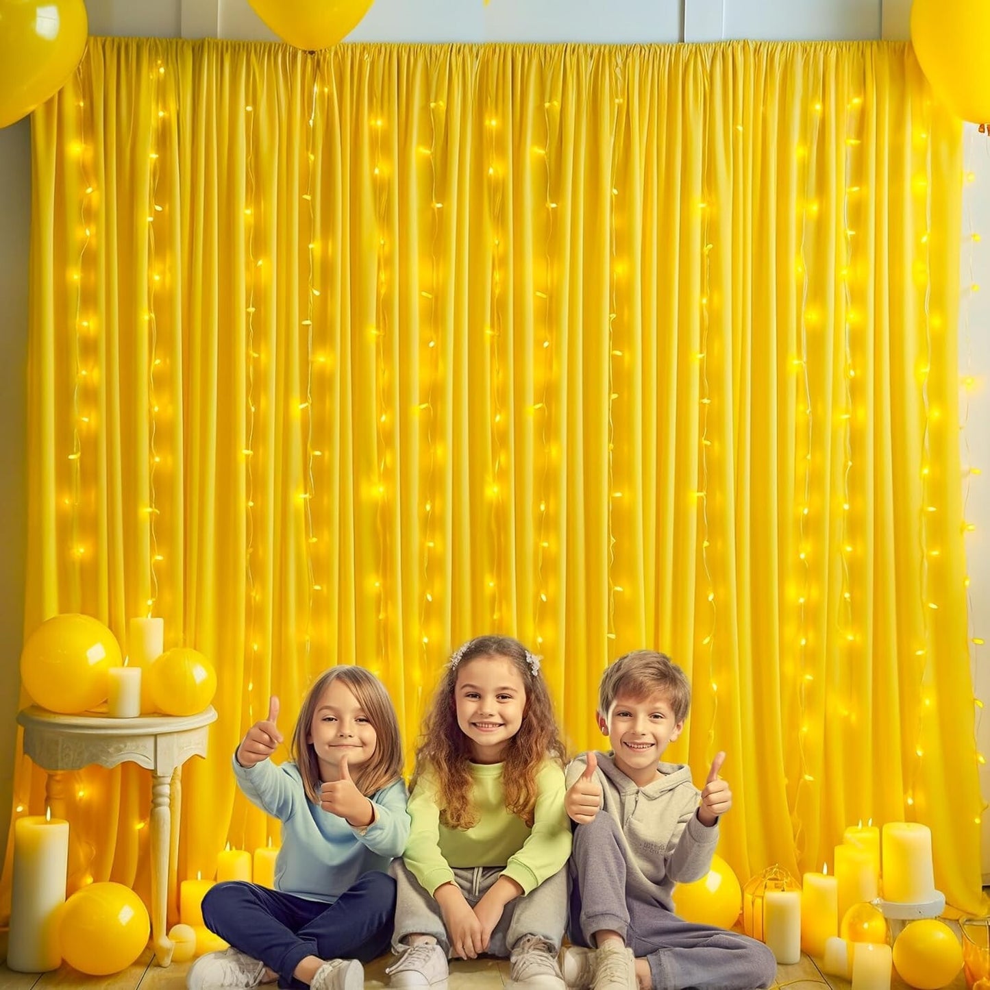 10ft x 7ft Yellow Backdrop Curtain Parties Yellow Wrinkle Free Backdrop Drap