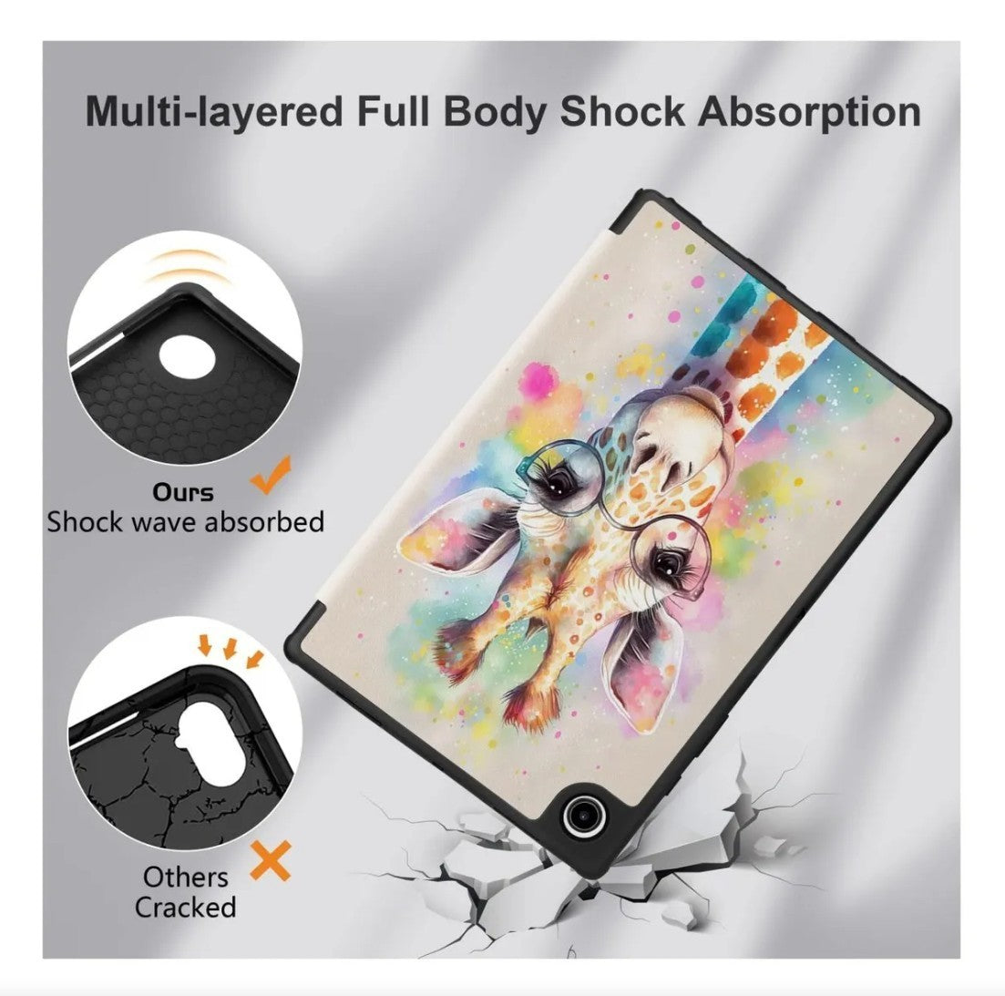 Meegoodo Funda para Samsung Galaxy Tab A8 10.5" Tableta Case Diseño Jirafa