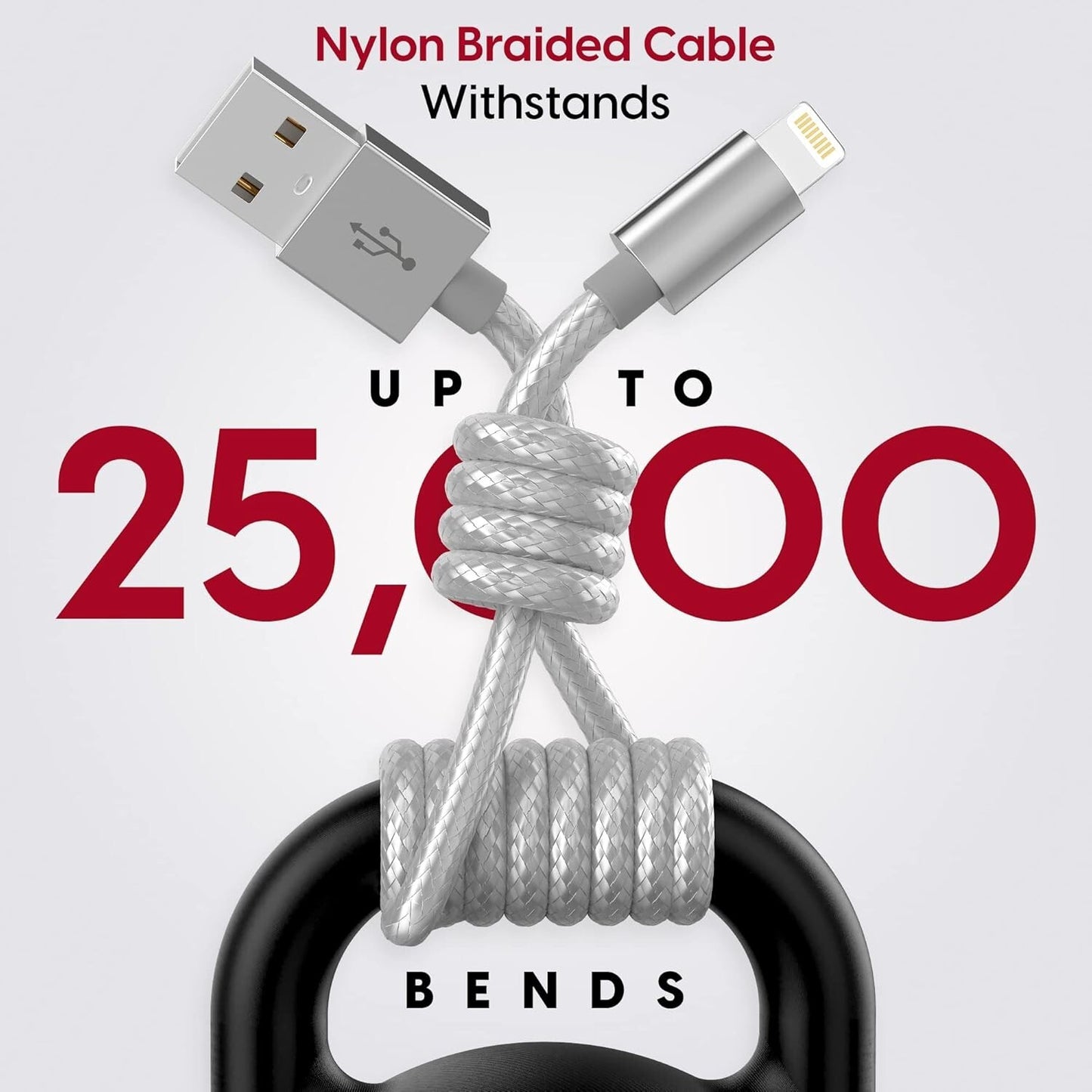 TALK WORKS iPhone Charger Cable 6ft Braided Heavy Duty Cord