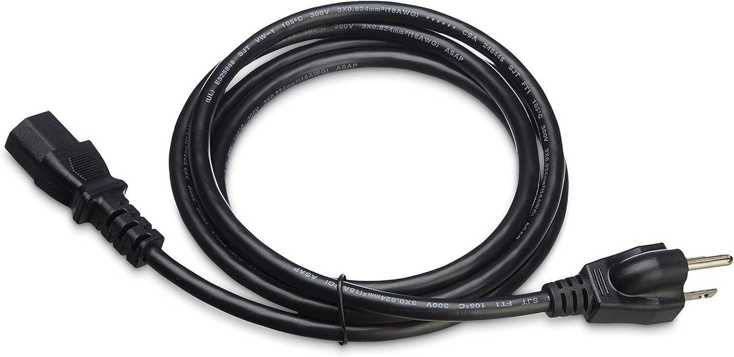 AWG 125 Amazon Basics 6 Feet 3 Prong AC Power Cord 18 Volts