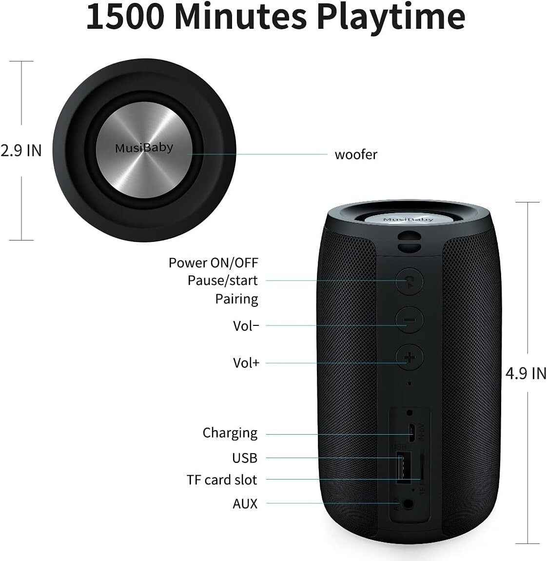 Bluetooth SpeakerMusiBaby SpeakerWirelessOutdoorWaterproofPortable Speak