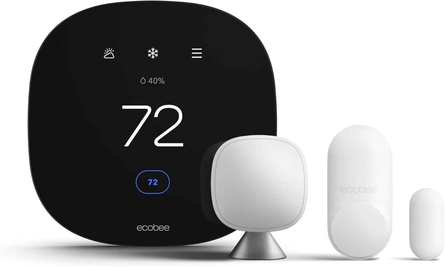 ecobee3 lite Smart Thermostat Whole Home Sensors BlackWhite