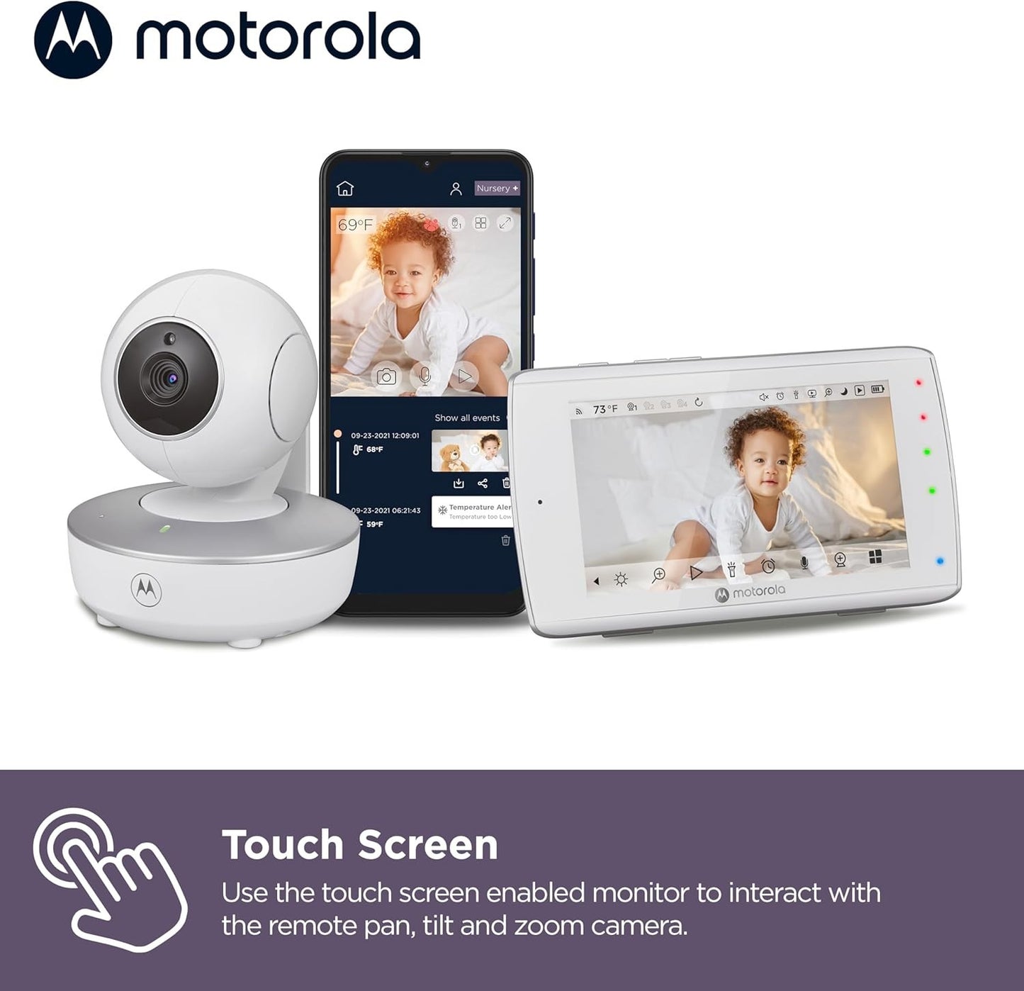 Motorola Nursery Baby Monitor with Camera and Audio, Portable VM36XL WiFi