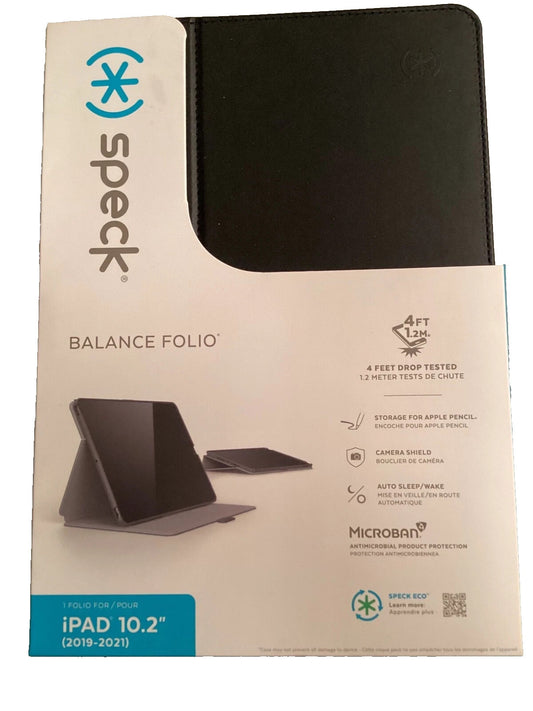 Speck Balance Folio Case for Apple iPad 10.2" 7,8,9th Gen 2021 BLACK 138654-1050