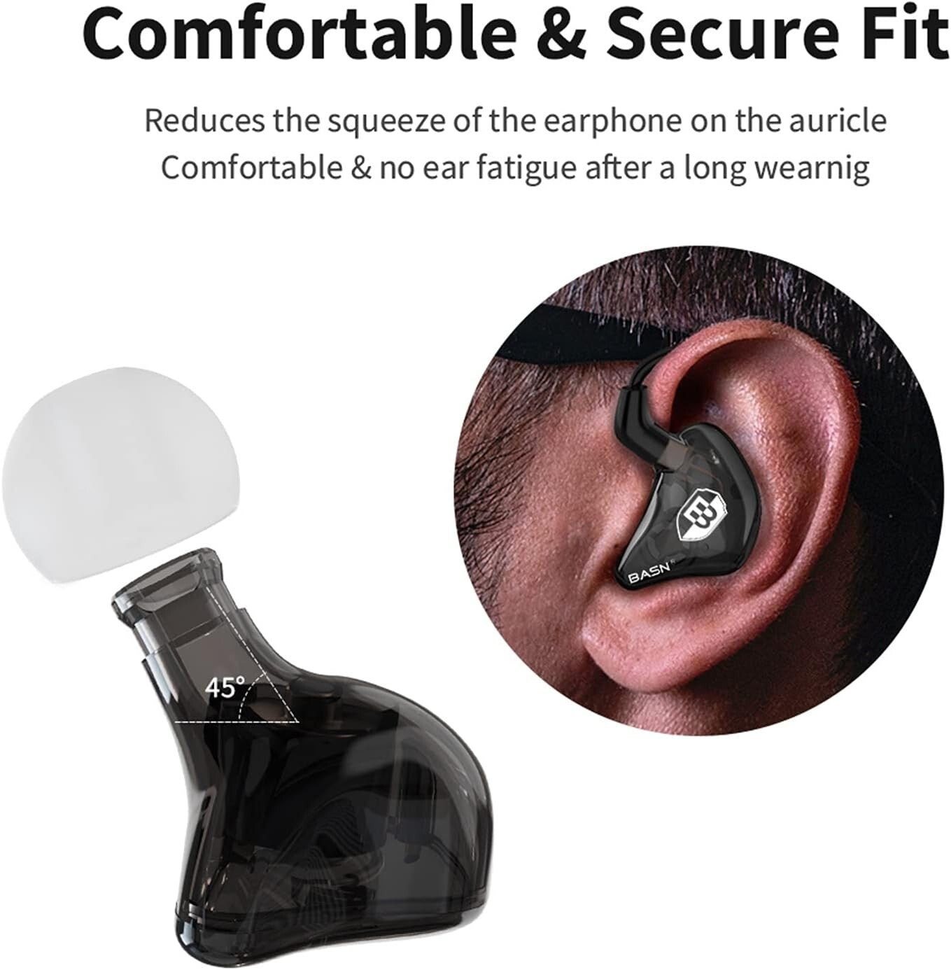 PRO Bsinger in Ear Monitor Headphones Musicians Dynamic Driver Black