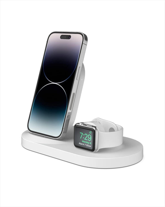 USB-A WHITE Belkin Boost Up Wireless Charging Dock iPhone Apple Watch