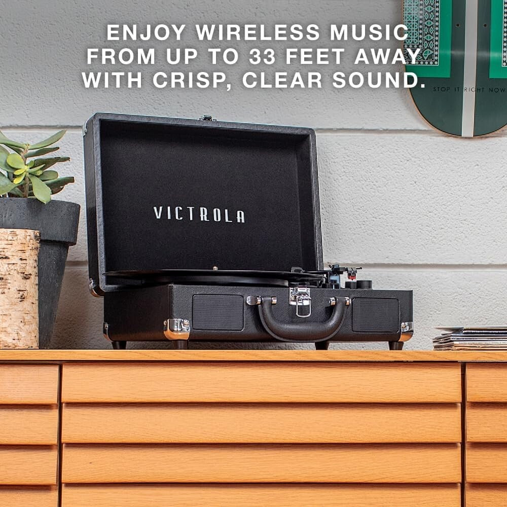 Victrola VSC-550BT-BK 3-Speed Bluetooth Turntable Record Player – Black