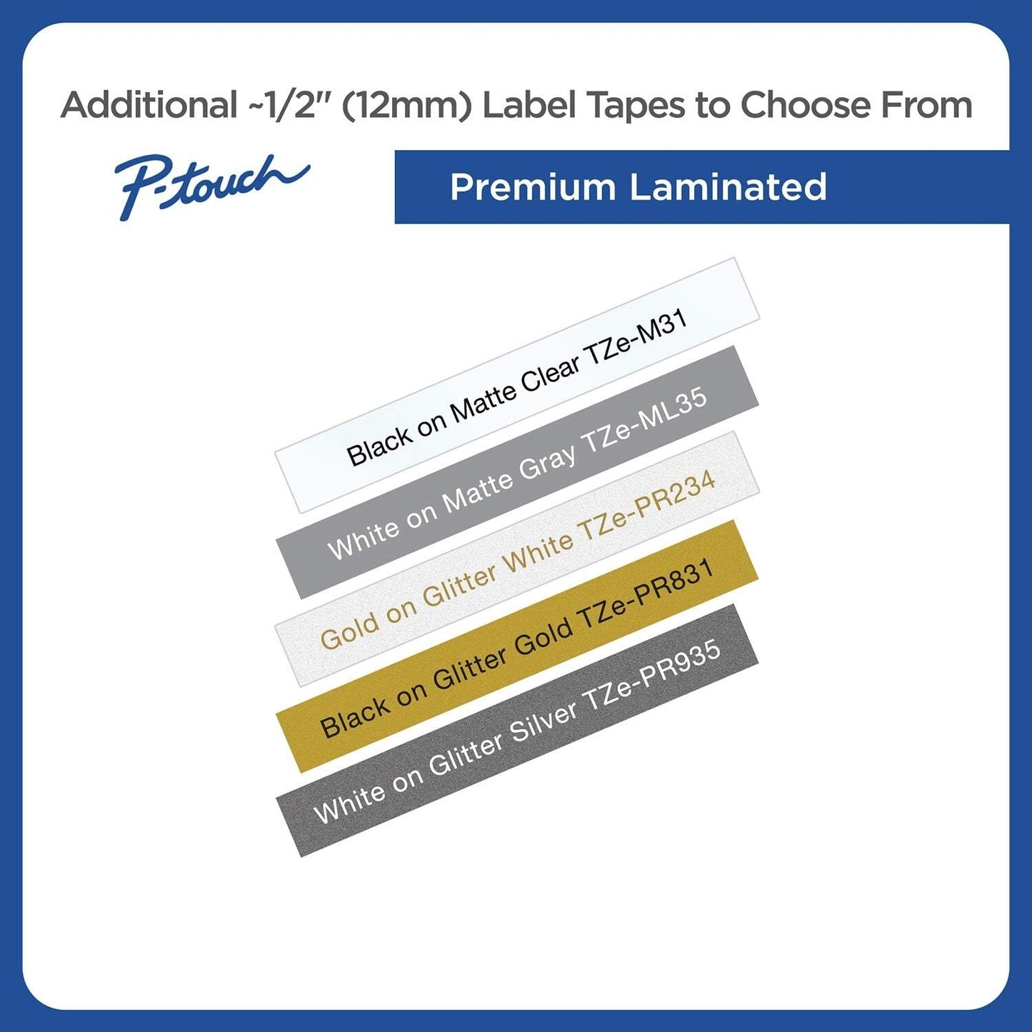 TZE231 Brother Black Print on White Laminated Tape Ptouch Label Maker