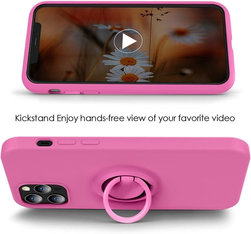 MOCCA Shockproof Case for iPhone 12/12 Pro – Ring Stand, Pitaya Pink - OEM
