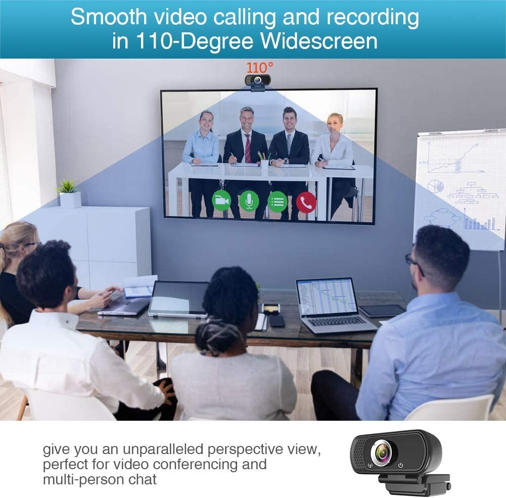 HZQDLN 1080P Webcam HD Webcam w Mic Desktop Laptop Camera w Degree