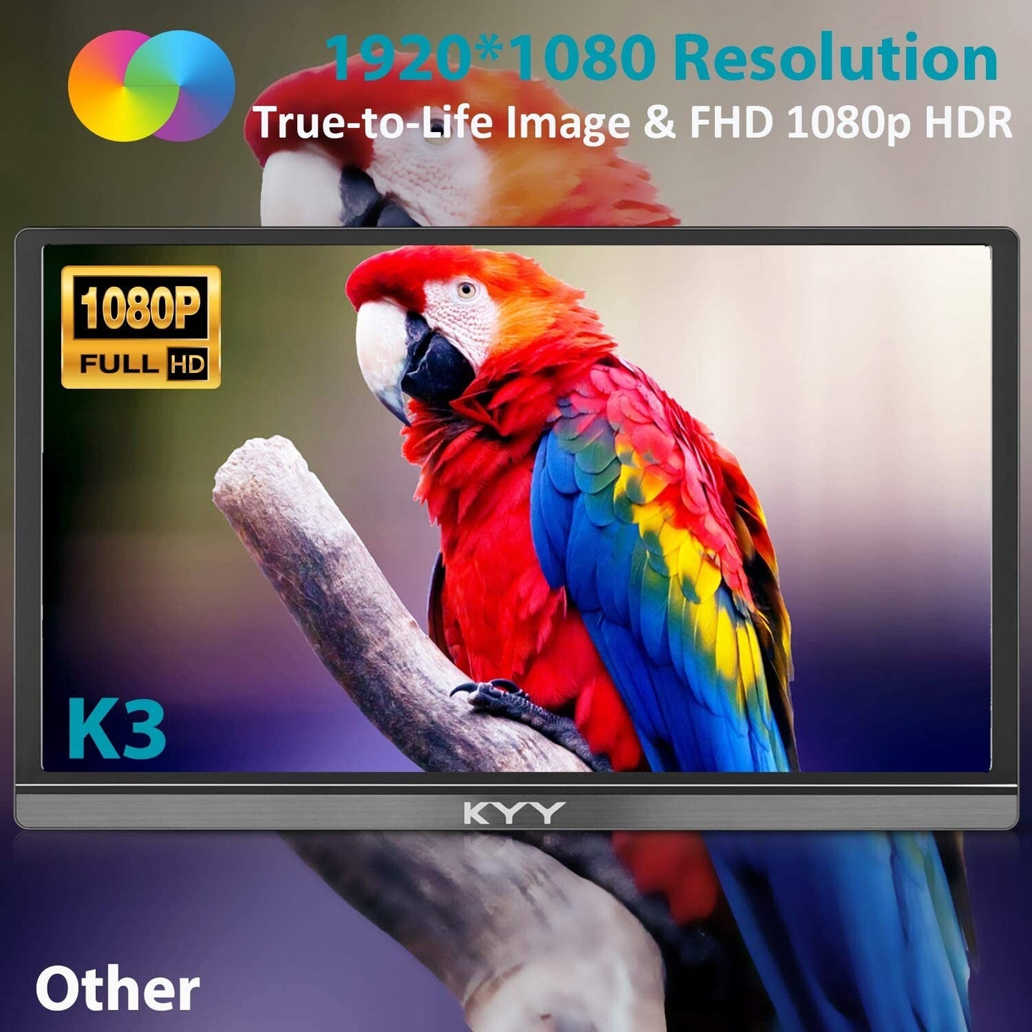 KYY 1080P Portable Monitor 156inch Laptop Monitor Computer Dis