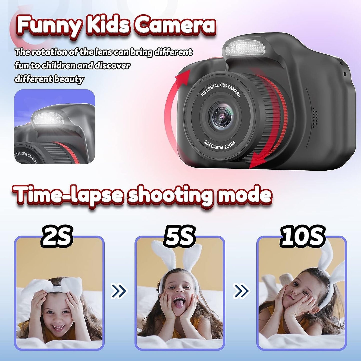 Yoophane Upgrade Kids Selfie CameraChristmas Birthday Gifts Kids 6 7 8 9 10