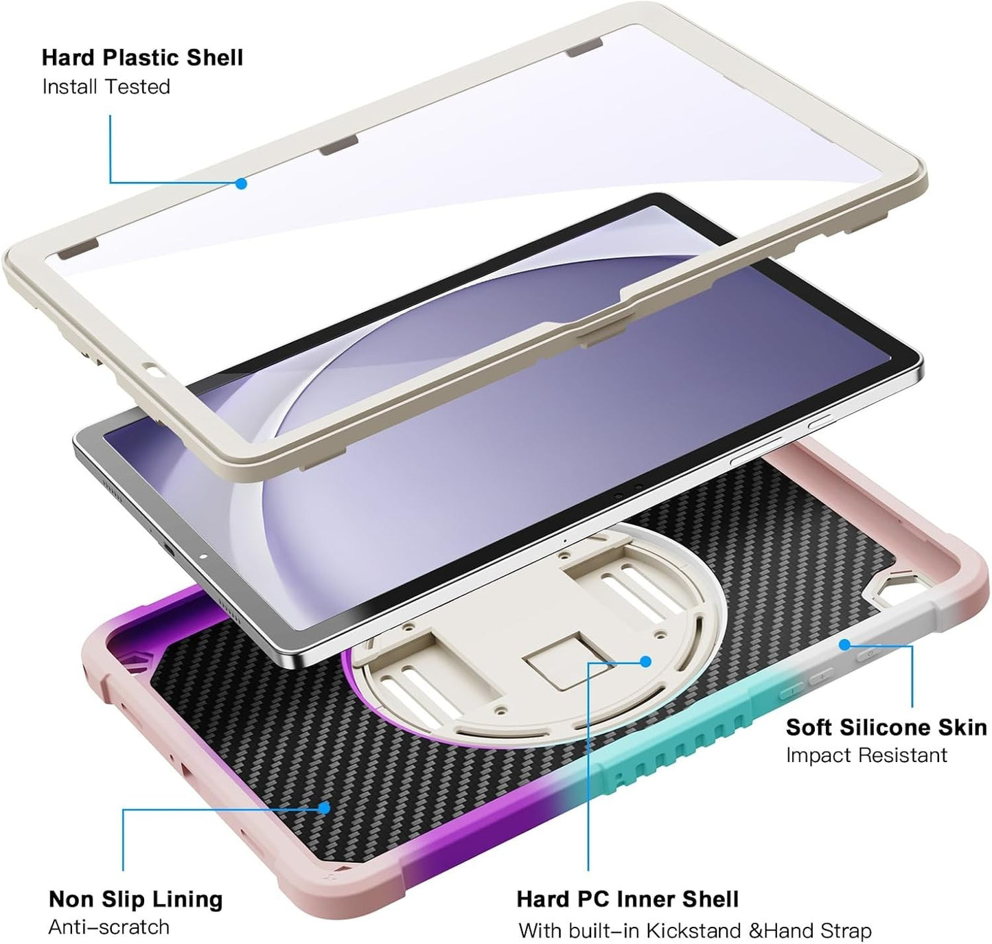 Ztotop Case for Galaxy Tab A9+ 11" 2023 SM-X210/X216 Shockproof w/ Strap
