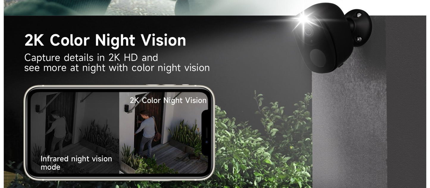 2-Pack Security Cameras Outdoor Wireless Battery Powered WireFree Spotlight Cam