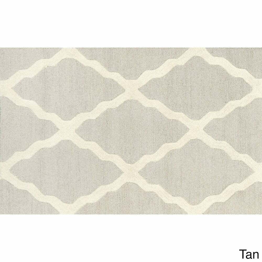 nuLOOM Handmade Alexa Moroccan Trellis Wool Area Rug 2 6 x 8 Runner Tan