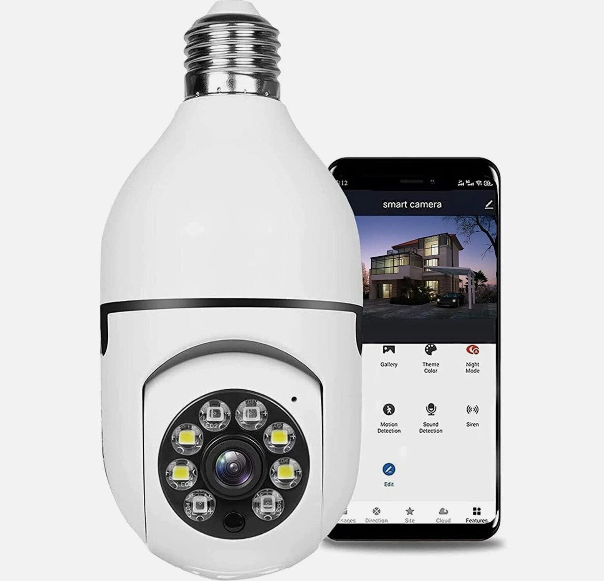 360 PTZ Wireless Light Socket Bulb Wifi Camera Degree Home Camera Flood