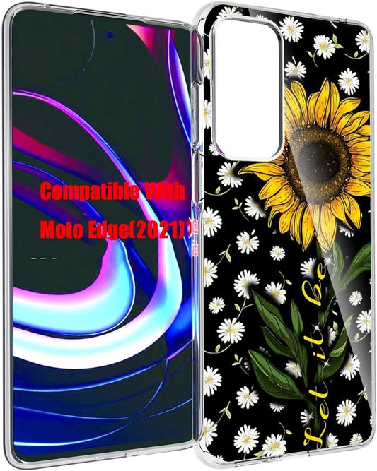 2021 Compatible w Moto Moto Edge Edge 5G UW Sunflower White Daisy Let it B