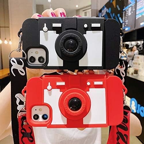 Camera Wallet Compatible w iPhone 11 Cute Cartoon Design Purse Flip Card