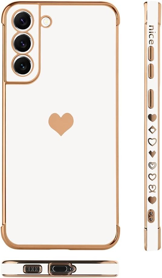 Samsung S22 Bonoma Compatible Galaxy 5G Love Heart Plating Electroplat