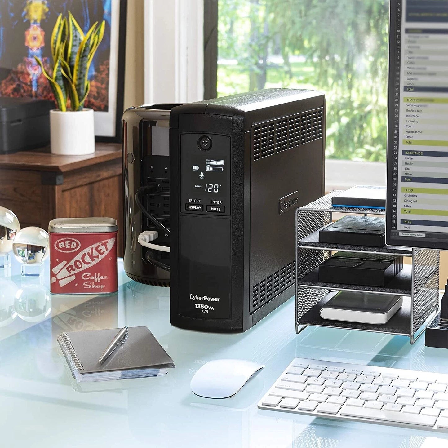 CyberPower 1350W UPS Battery Backup CST135XLU, 120V, LED Display – Black