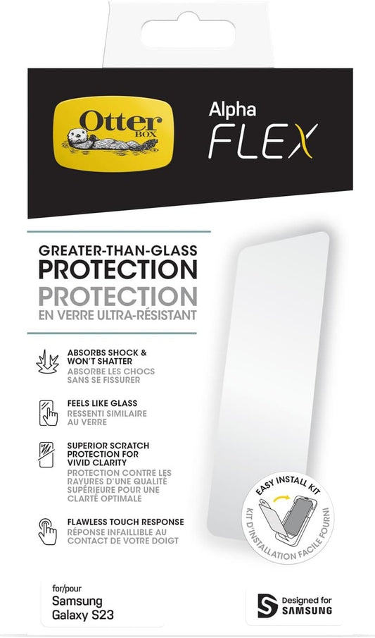 Samsung S23 OtterBox Alpha Flex Clear Screen Protector Galaxy
