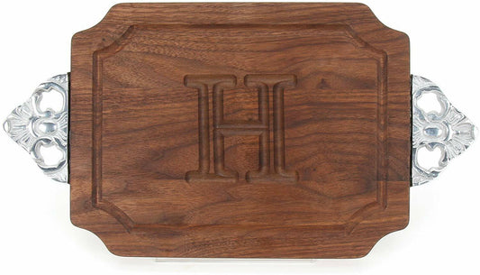 W300-SC-H BigWood Boards Cutting Board Handles Monogrammed letter H