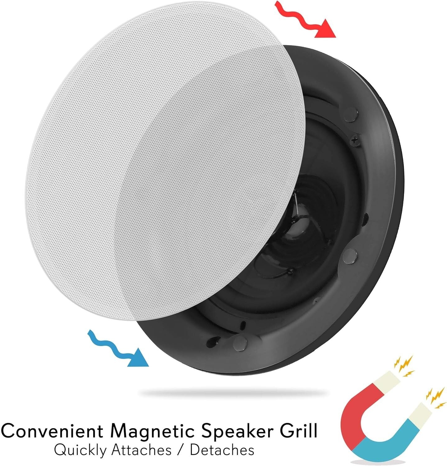 Pyle 65 Ceiling Wall Dual Speakers 2-Way Full Range Stereo Sound Pair Univ