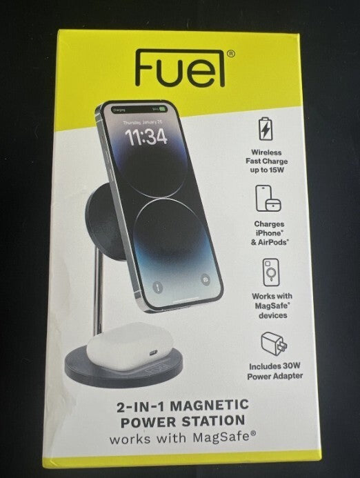 15W Fuel Charger Stand 2in1 MagneticMagSafe Wireless Station Qi2