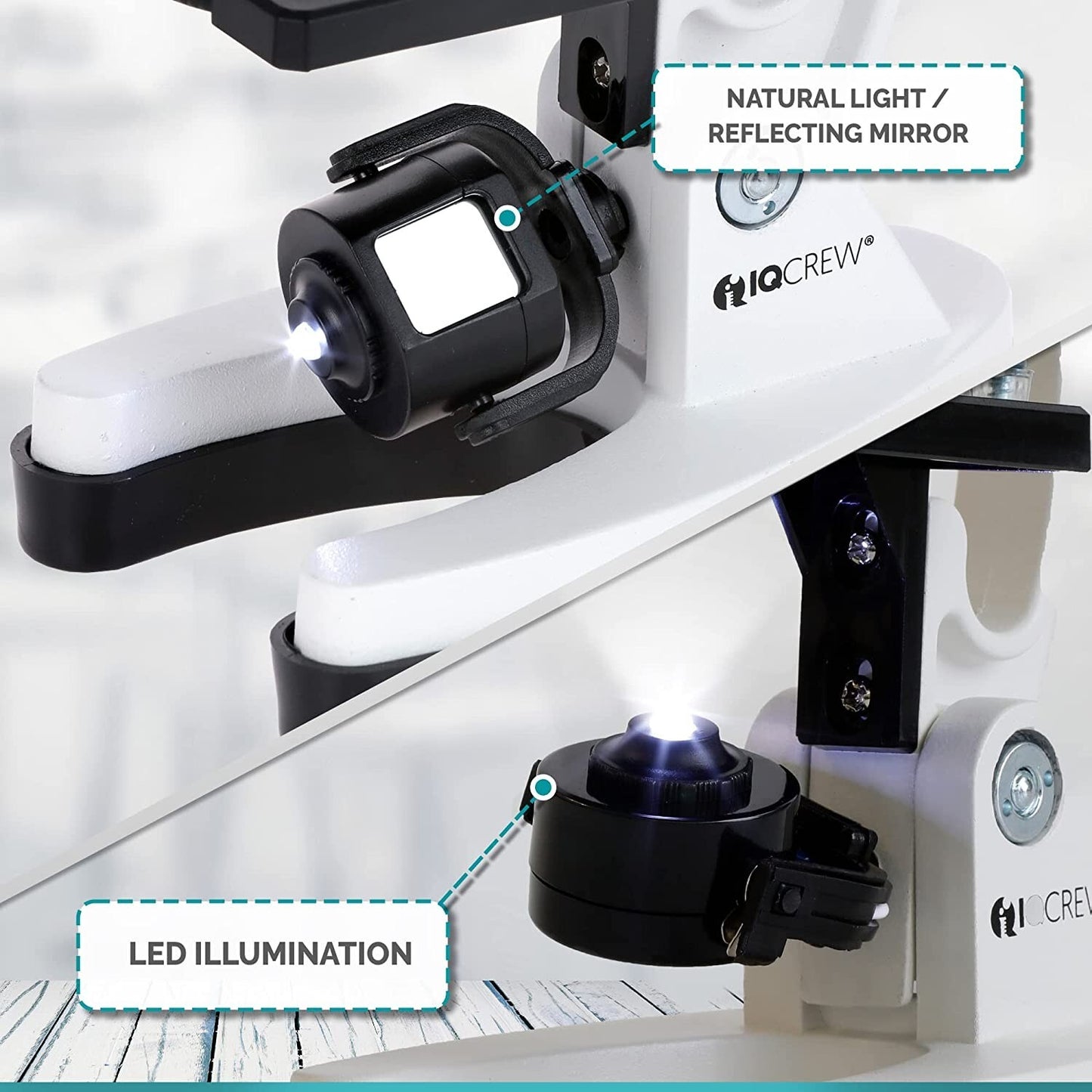 AmScope pcs Kids Beginner Microscope Kit w Metal Body Microscope 120X-1200X 52-