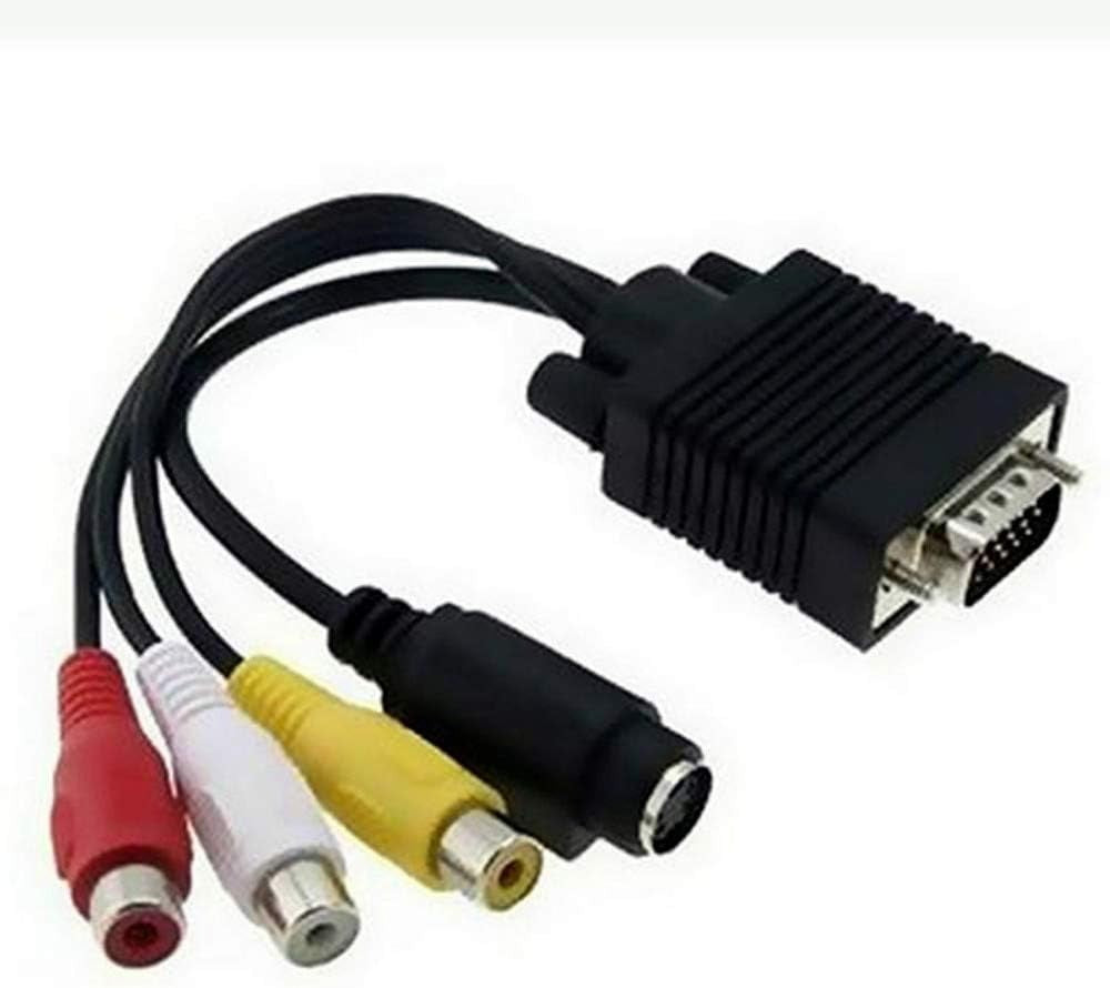 ANRANK VGA to S-Video 3 RCA AV TV Out Adapter Cable for PC Laptop High Quality