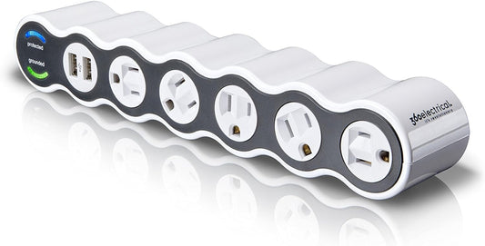 360 36052 Electrical White Surge Protector 5Outlet 2 4 ft Cord