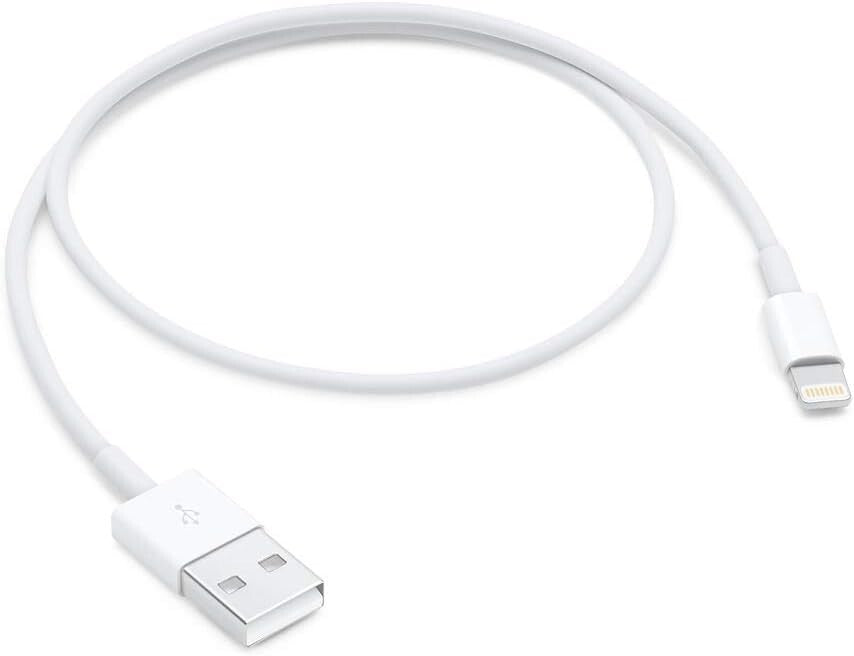 USB ME291AM Genuine Apple Lightning to Cable in White 05 m A Genuine