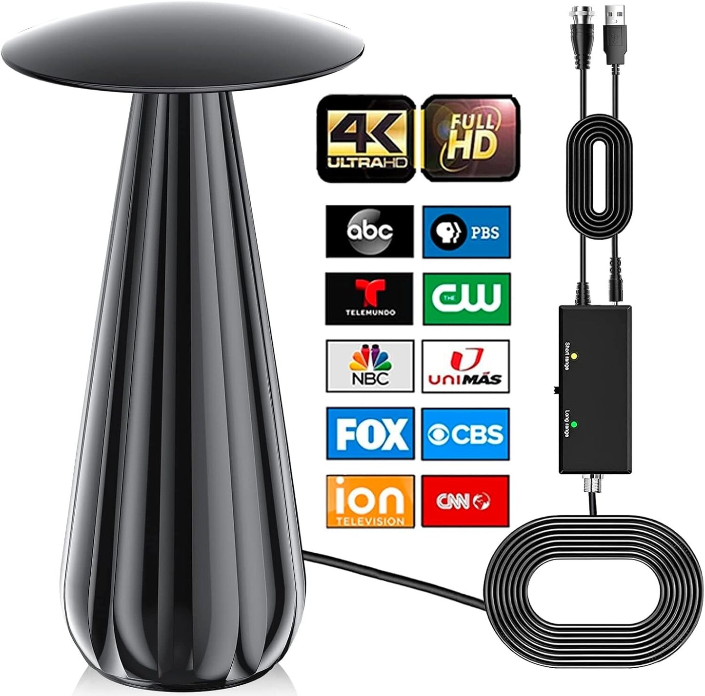 TV- 500 TV Antenna Smart Digital HD w Miles Range Amplified HD InOutdoor