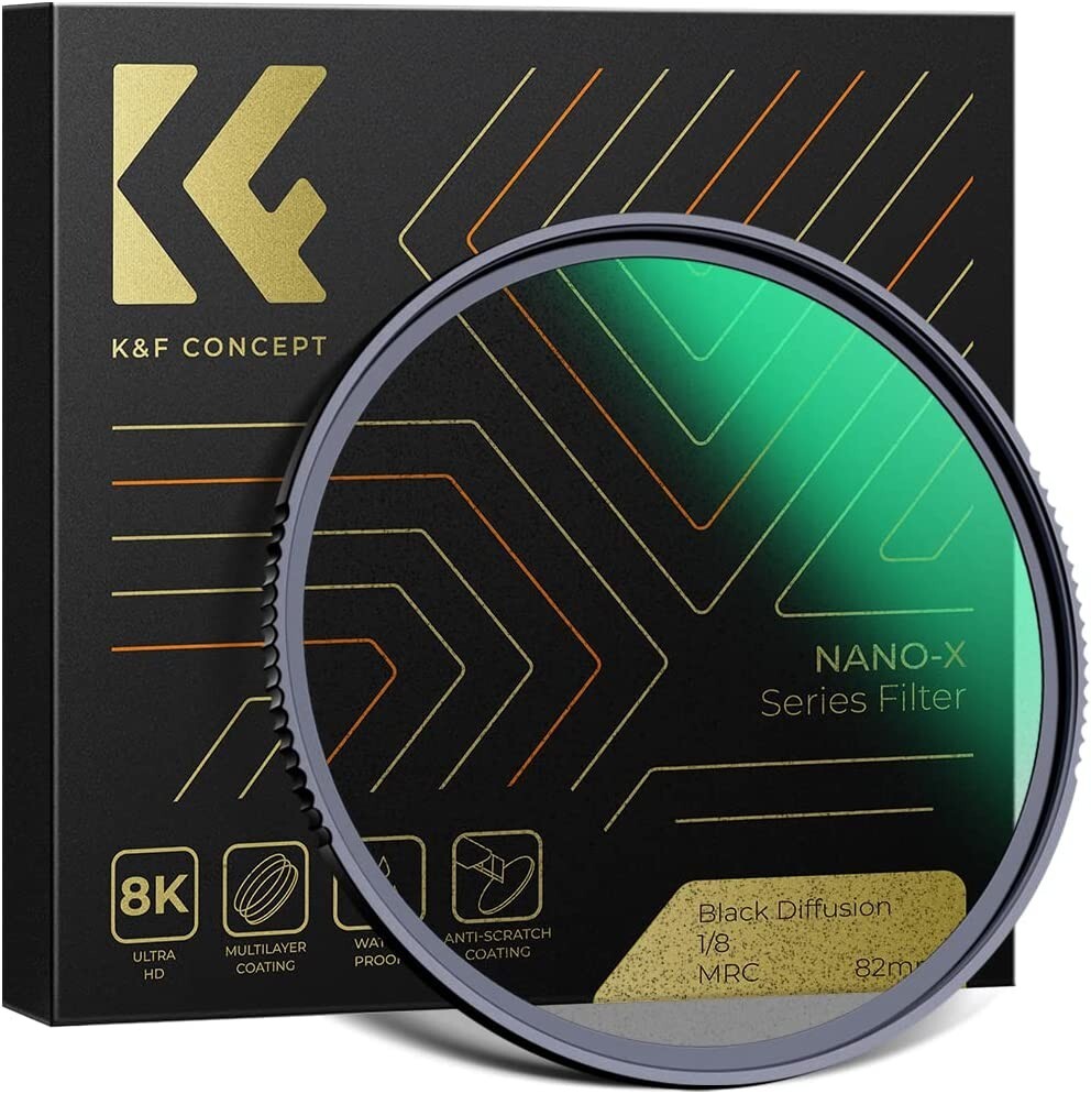 KF Concept 82mm Black Diffusion 18 Filter Mist Cinematic Effect Lens Filter