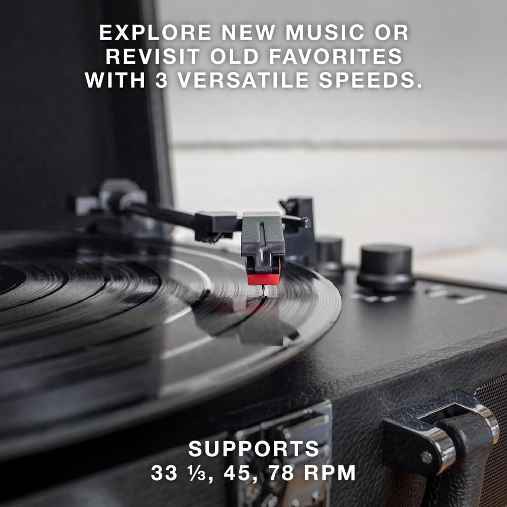 Victrola VSC-550BT-BK 3-Speed Bluetooth Turntable Record Player – Black