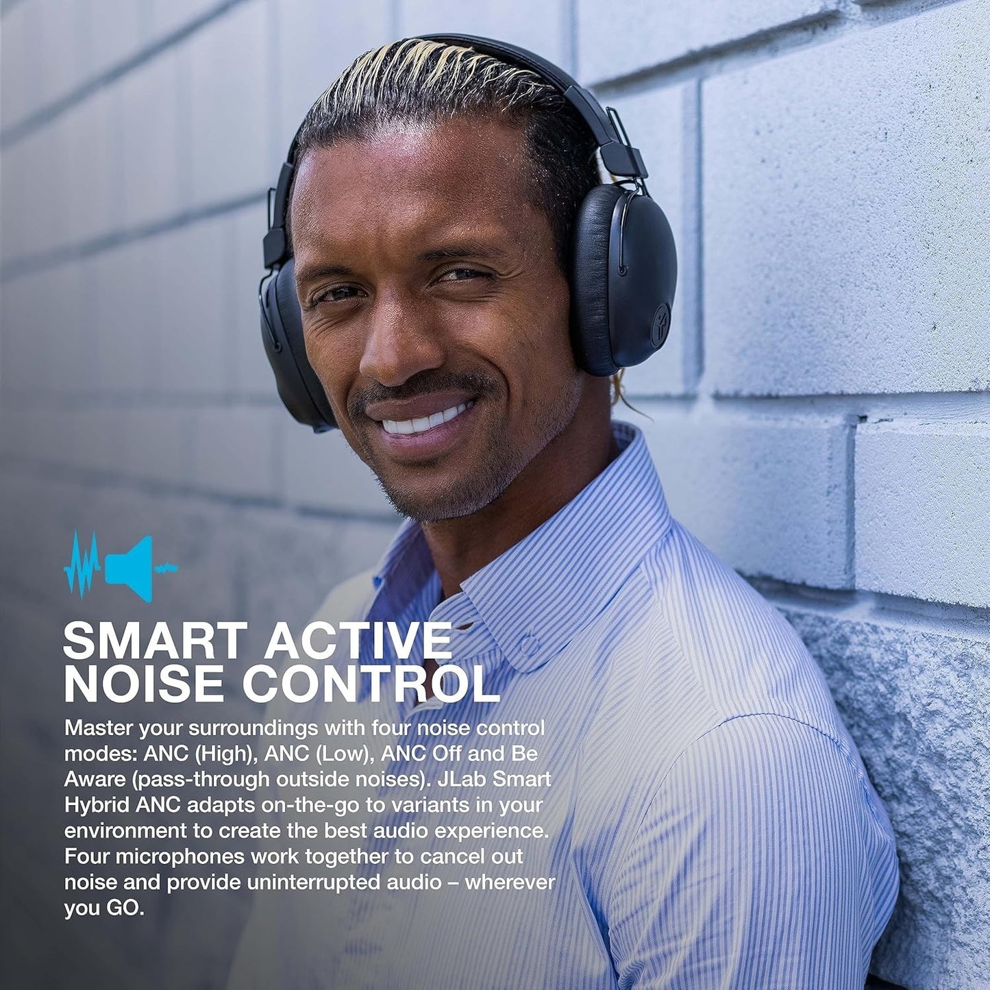 JLab Studio Pro ANC Over-Ear Bluetooth Headphones – 45+ Hr Playtime, Noise Cance