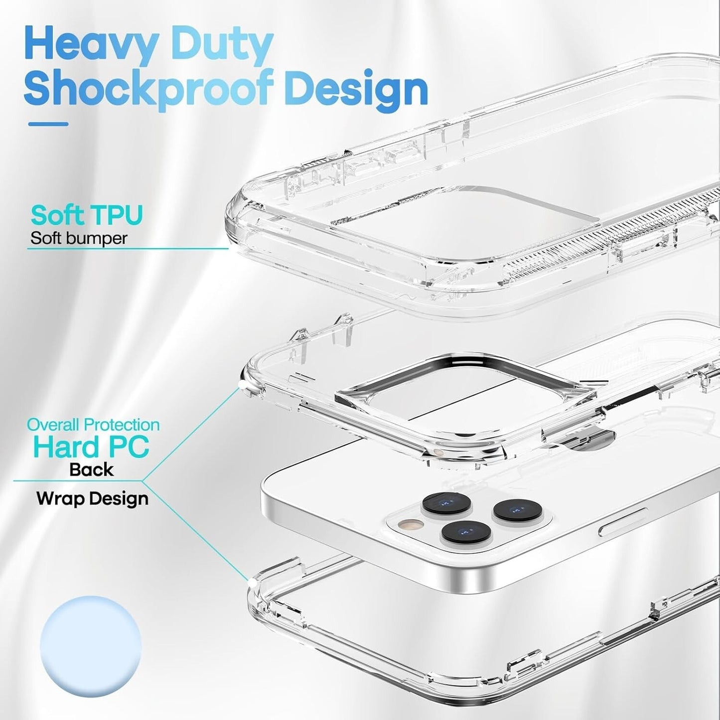 ORIbox Compatible w iPhone 13 Pro Max iPhone 12 Pro Max Heavy Duty Clear