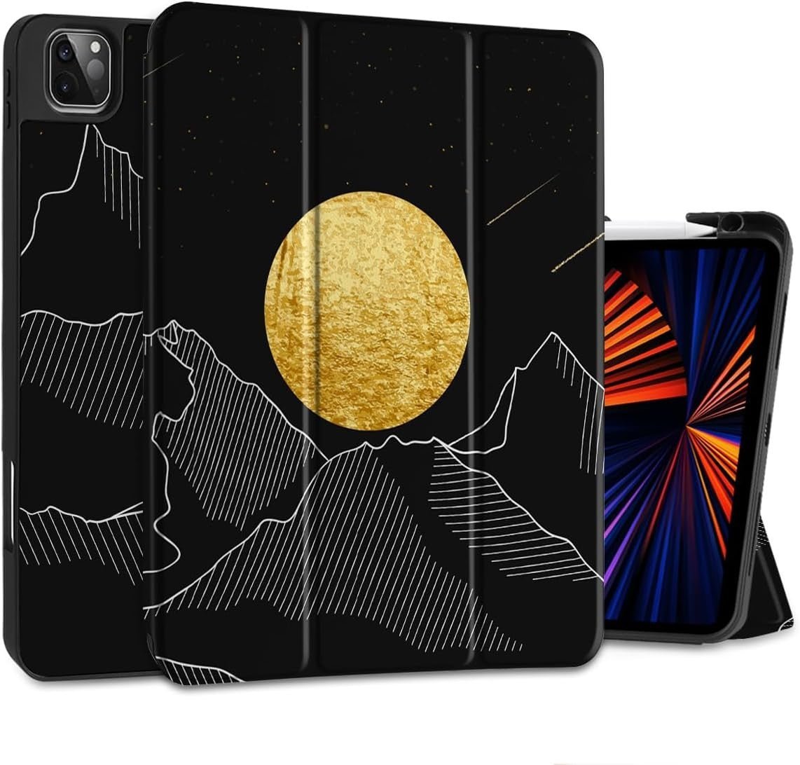 MEEgoodo iPad Pro 11" Case M2/M1 4th-1st Gen 2018-2022 w/ Pencil Holder Gold